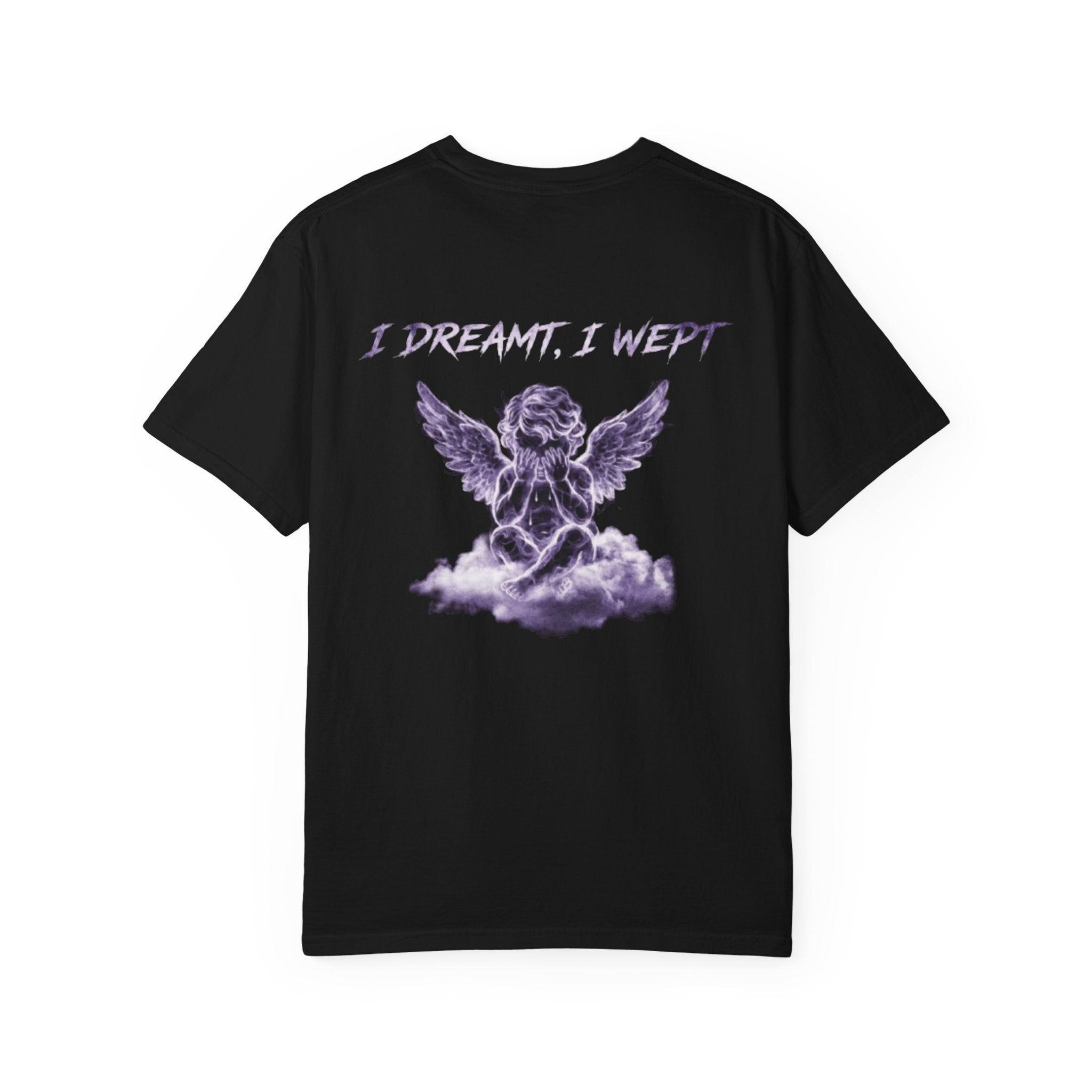 Angel Graphic T-Shirt — "I Dreamt, I Wept" Purple Cloud Design