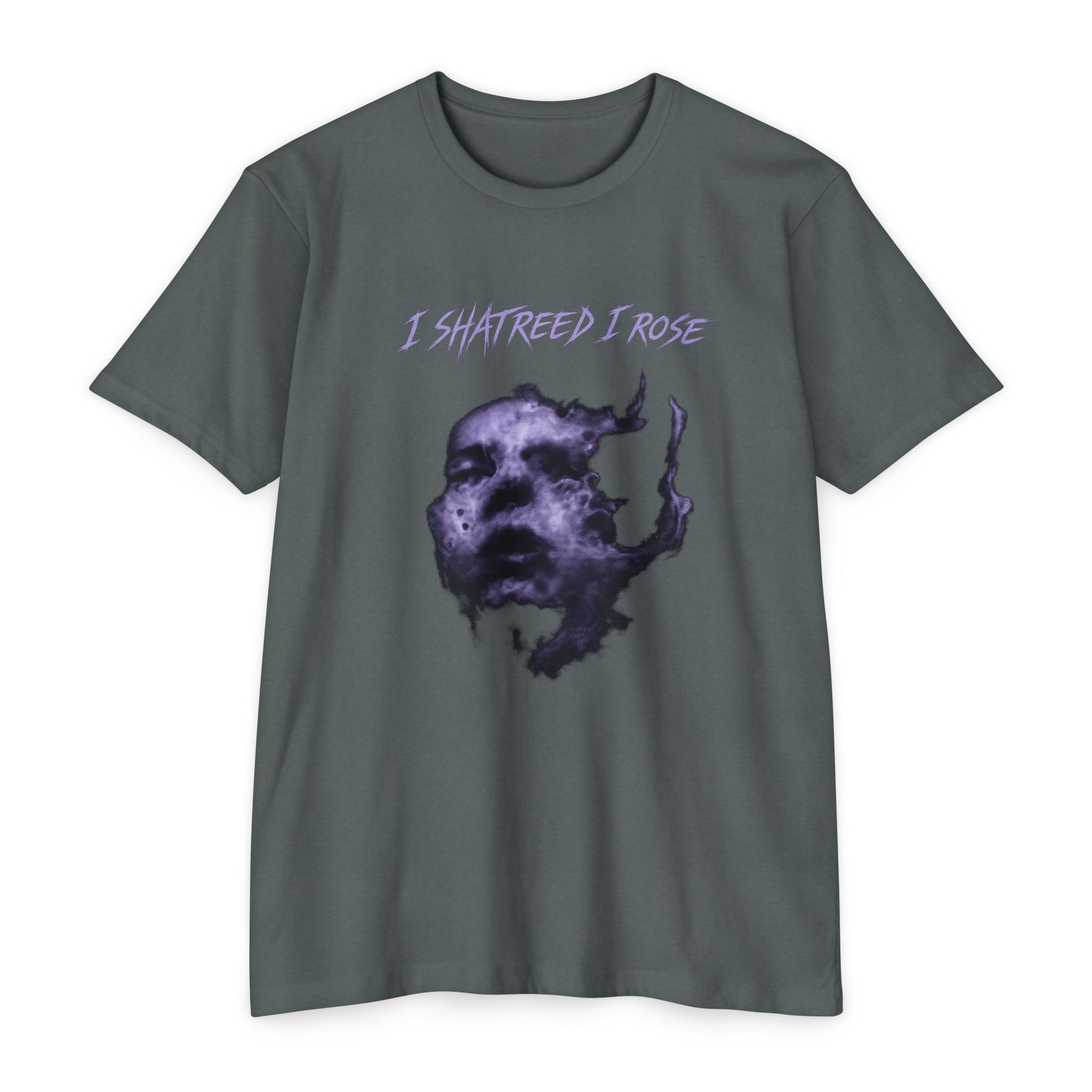 I Shattered I Rose T-Shirt — Gothic Purple Face Graphic Tee