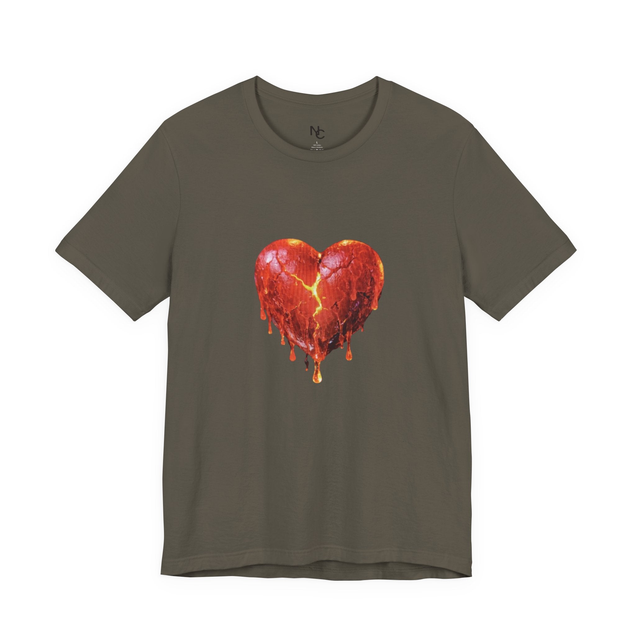 Waxed Heart T-Shirt — Dripping Molten Heart Graphic Tee