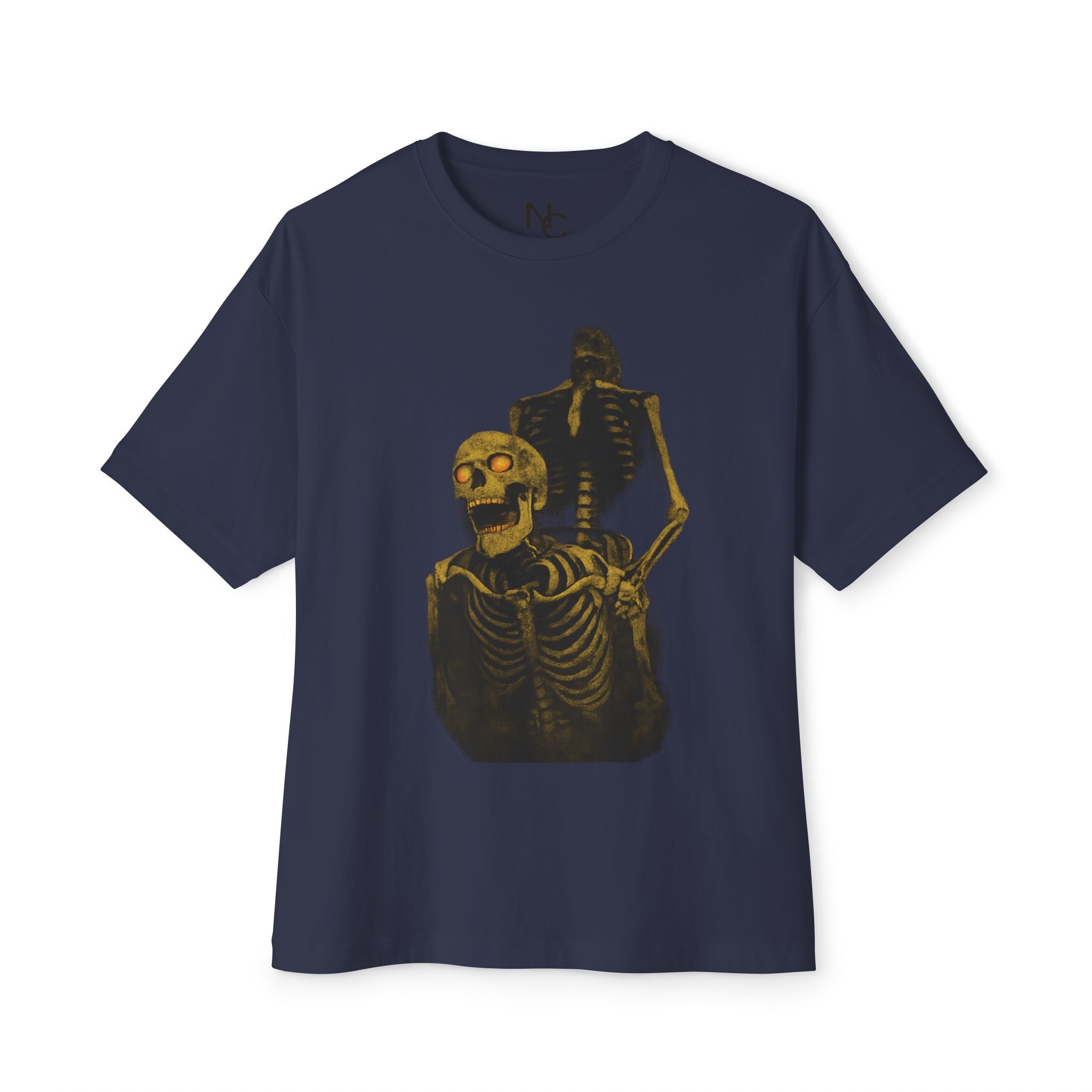 Skeleton Graphic Tee — "I Burned I Bled" Gothic Oversized Shirt