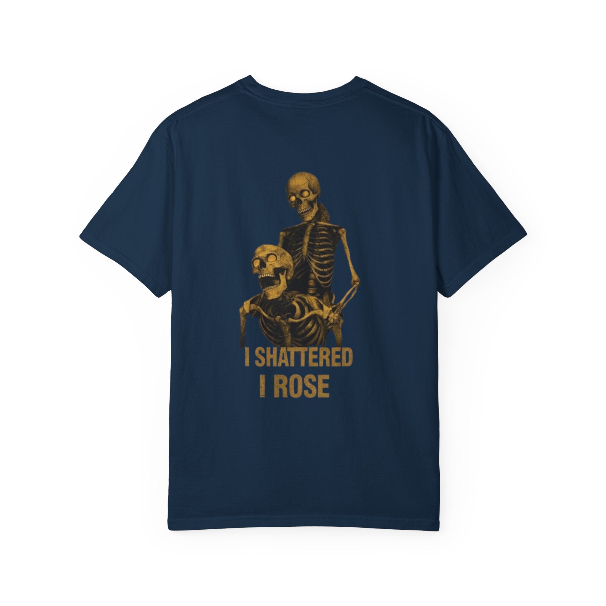 Skeleton Embrace T‑Shirt — 'I Shattered, I Rose' Vintage Gothic Tee