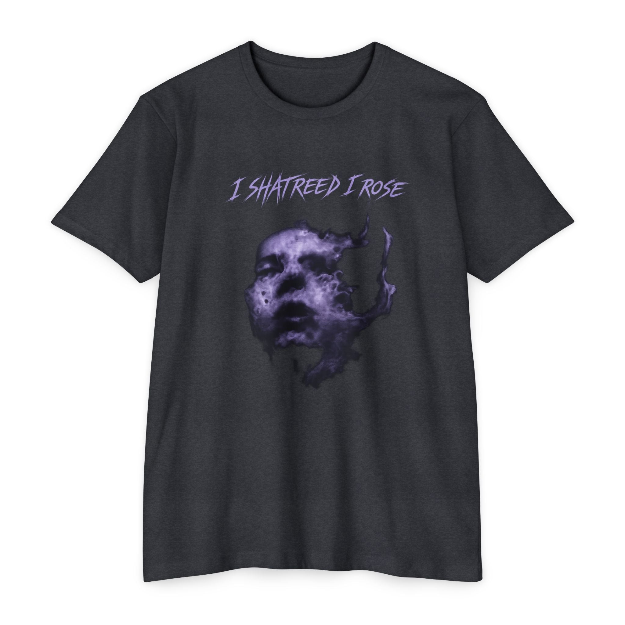 I Shattered I Rose T-Shirt — Gothic Purple Face Graphic Tee