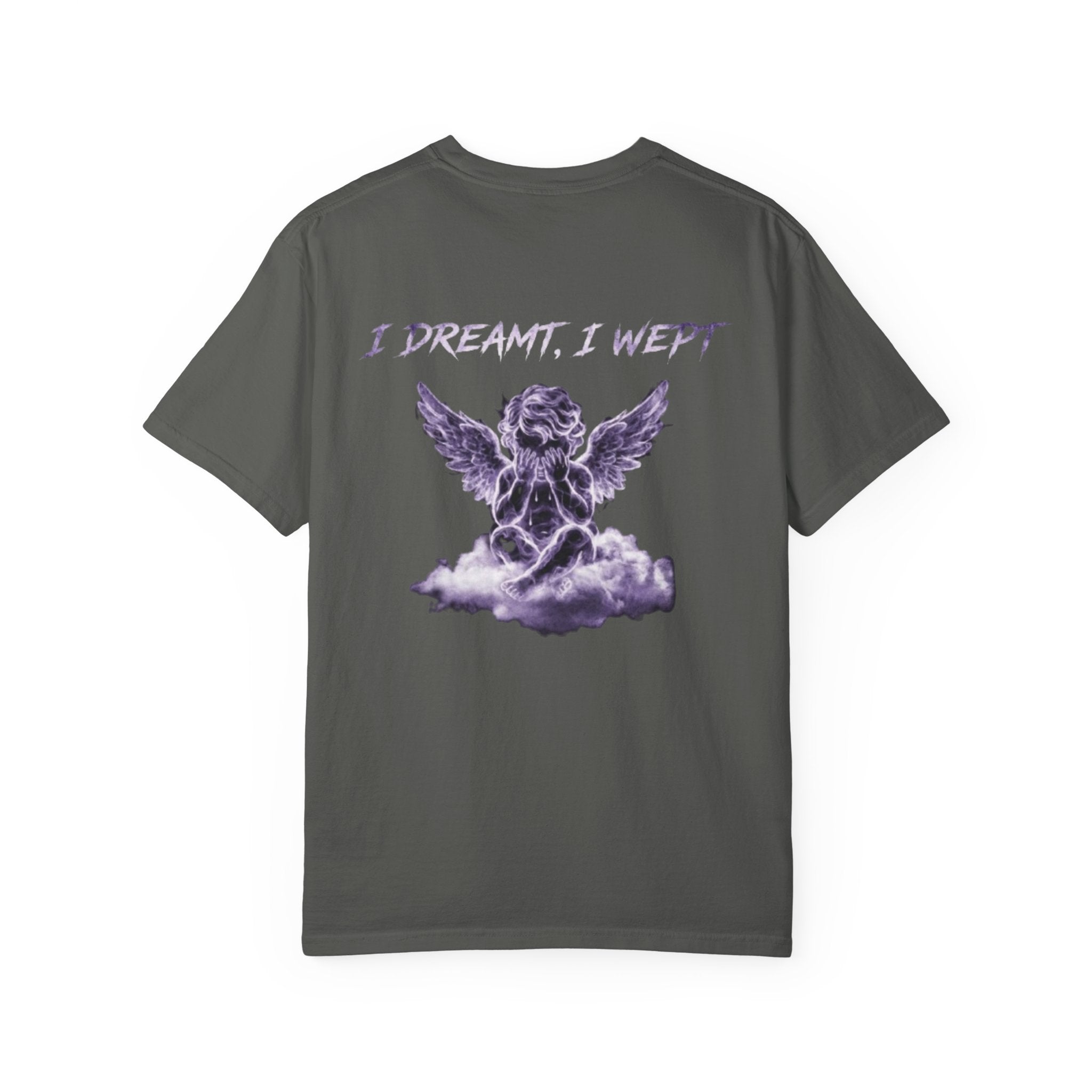 Angel Graphic T-Shirt — "I Dreamt, I Wept" Purple Cloud Design