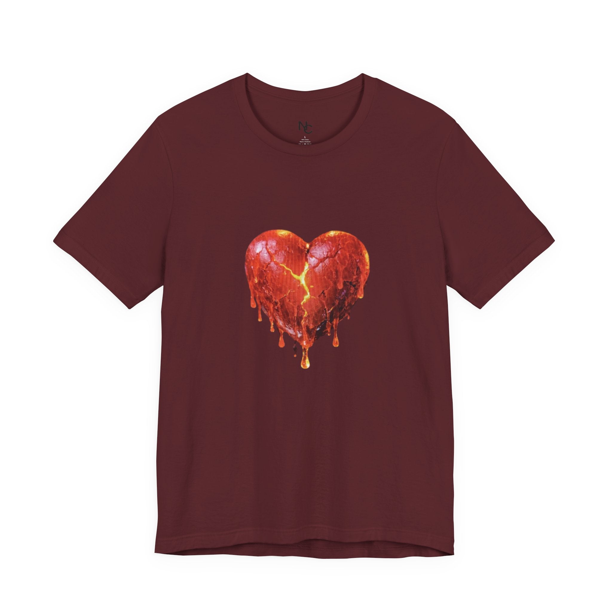 Waxed Heart T-Shirt — Dripping Molten Heart Graphic Tee