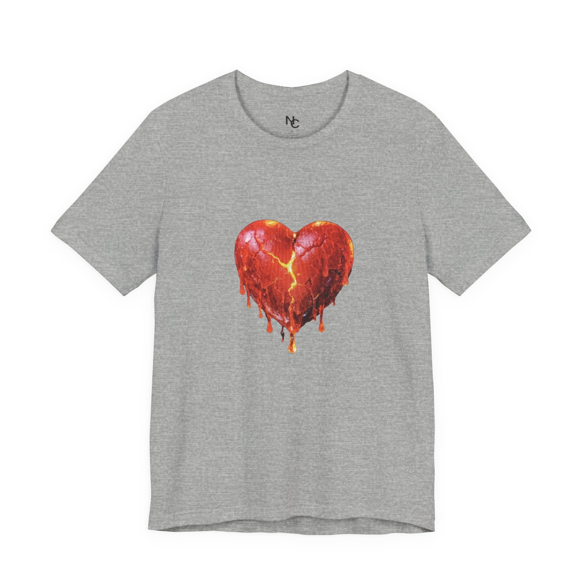 Waxed Heart T-Shirt — Dripping Molten Heart Graphic Tee