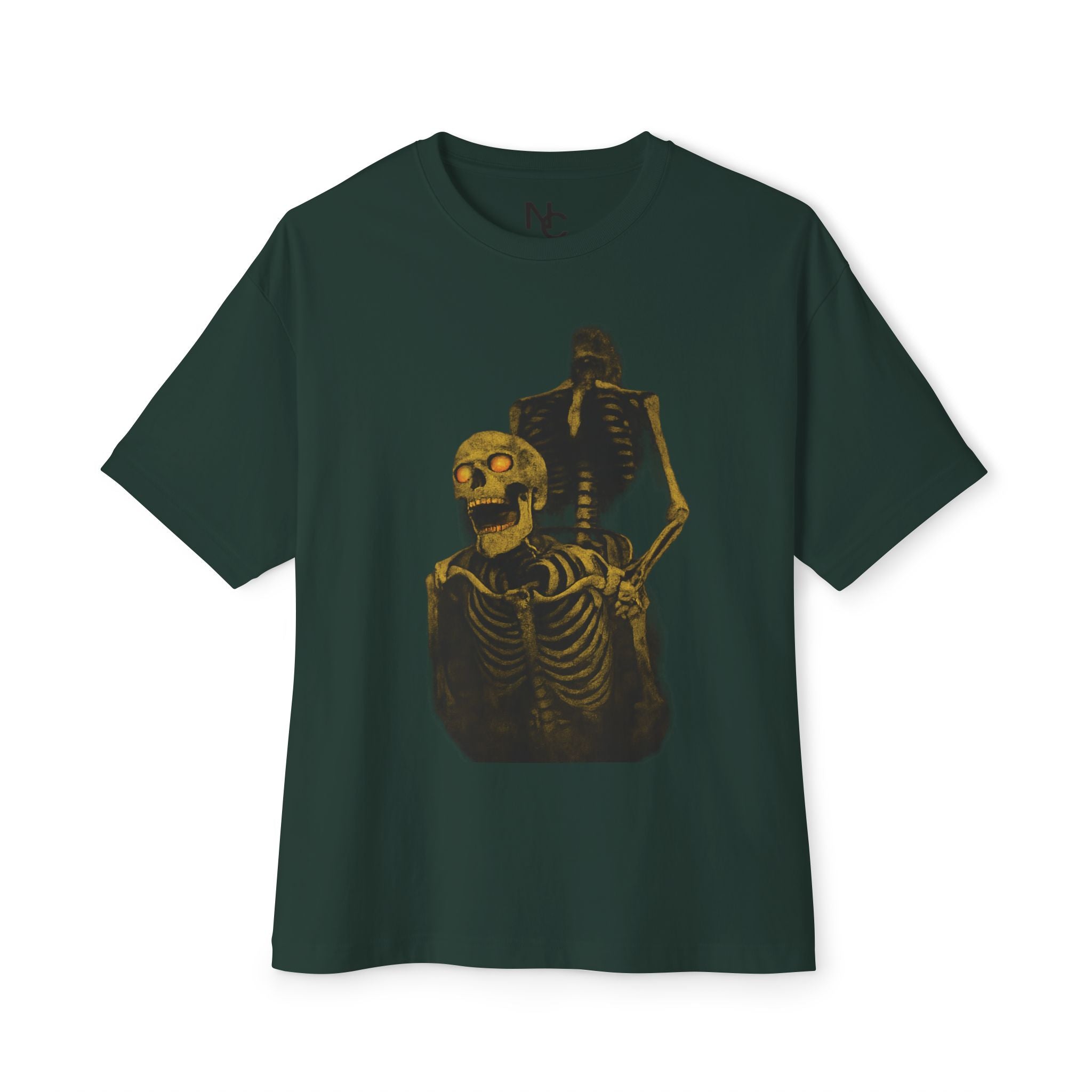 Skeleton Graphic Tee — "I Burned I Bled" Gothic Oversized Shirt