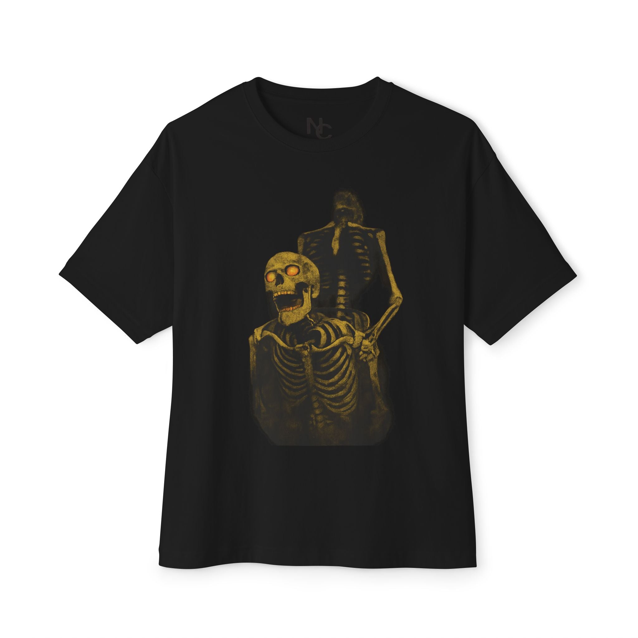 Skeleton Graphic Tee — "I Burned I Bled" Gothic Oversized Shirt