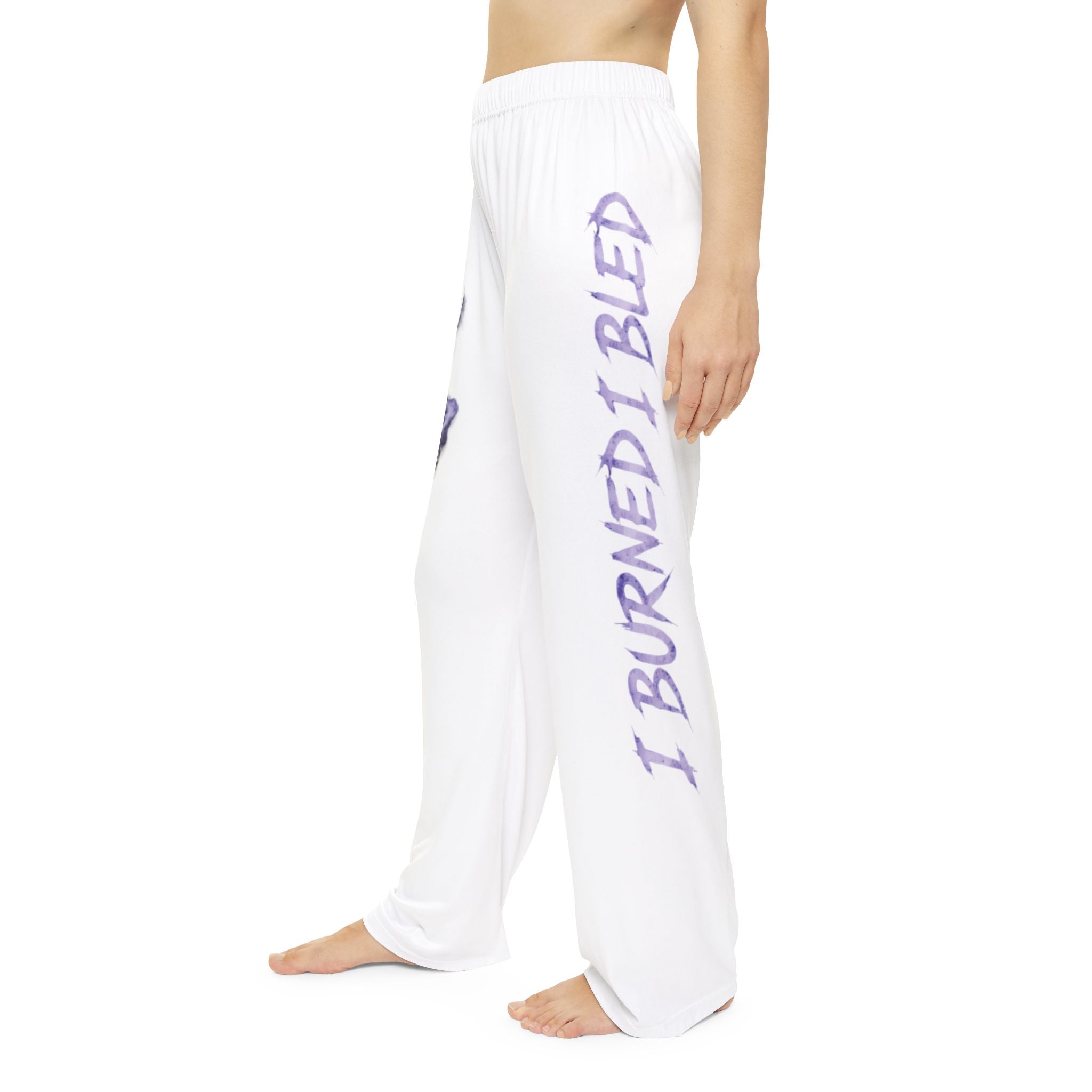 Sleep Pants — 'I Burned I Bled' Purple Ink Skull Lounge Pajama Pants