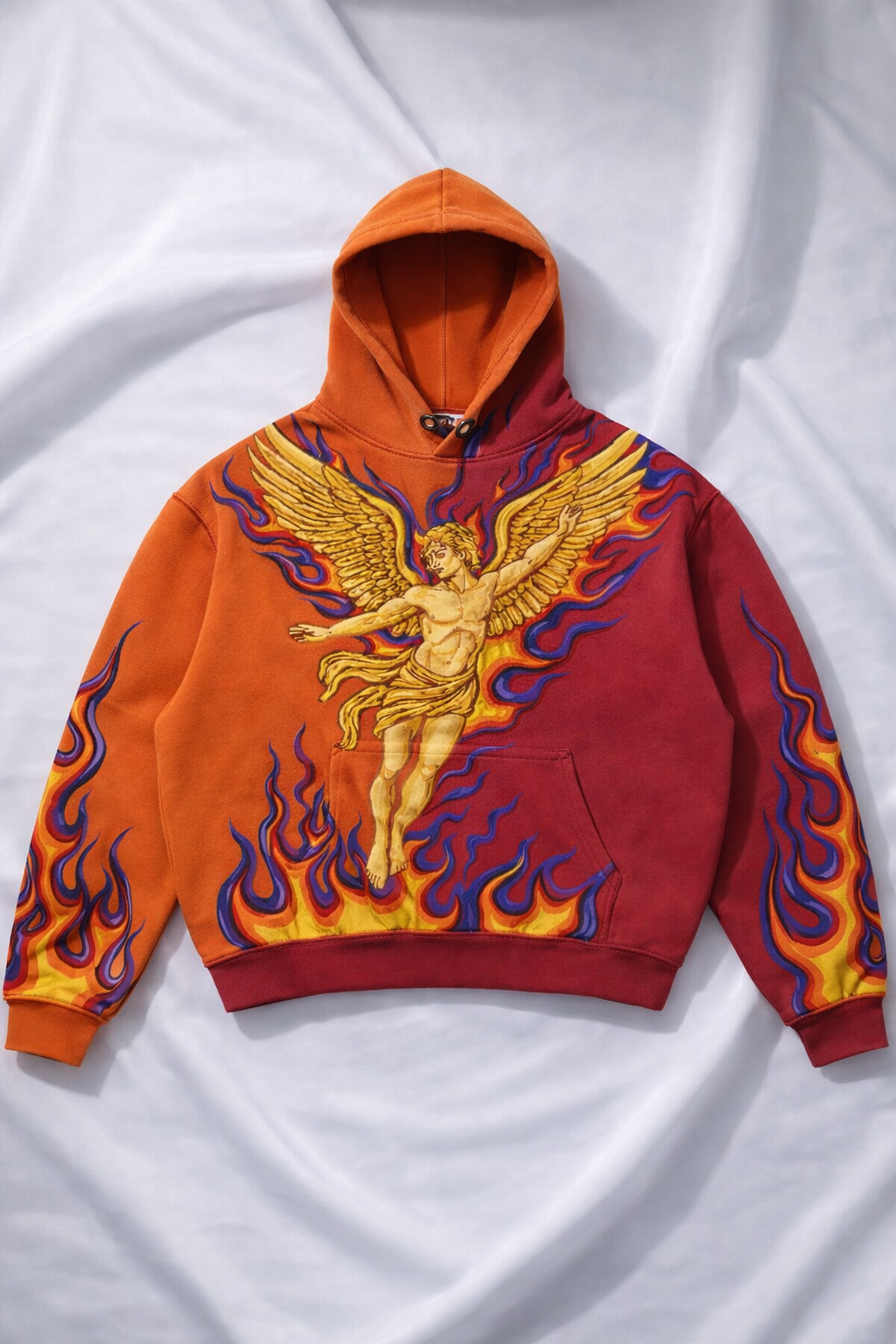 Angel with Flames Ikarus Red Hoodie